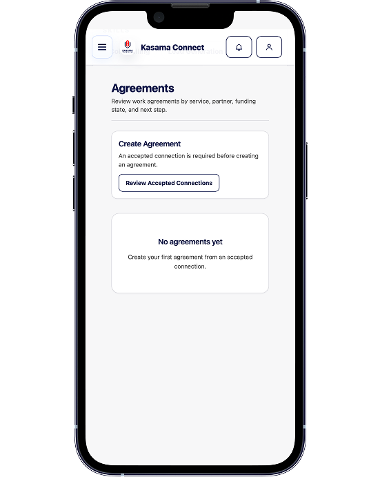 Kasama agreement screen