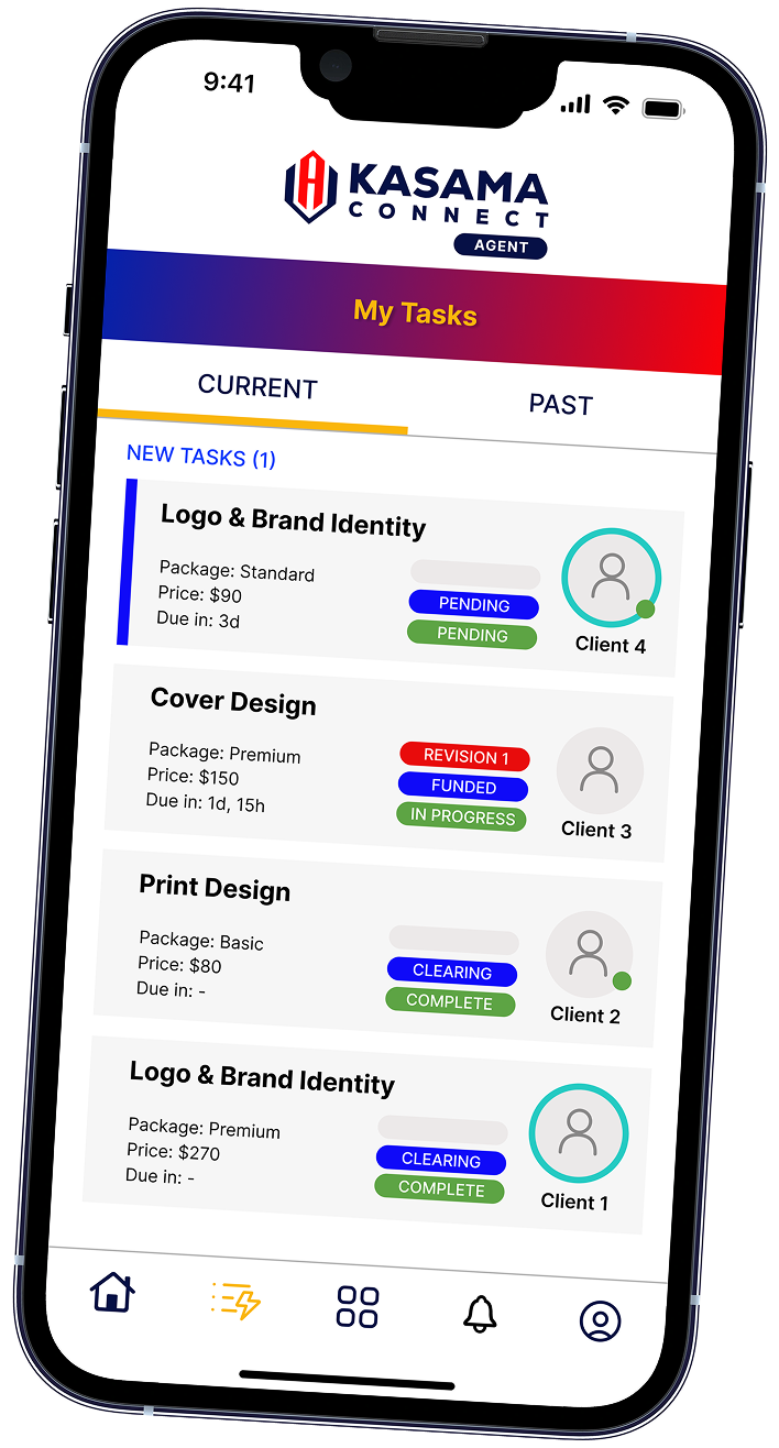 Kasama Connect task management interface